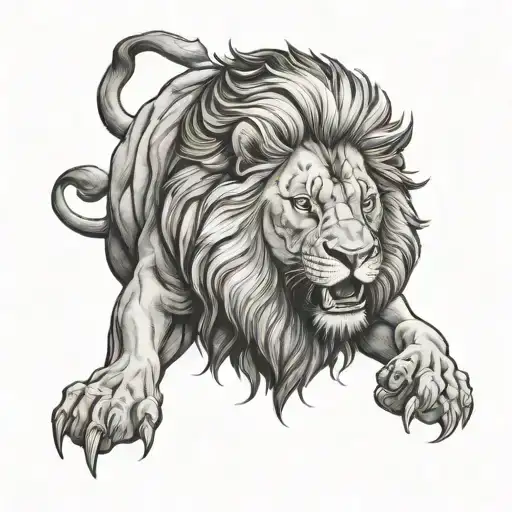 Black Shading Lion Roaring