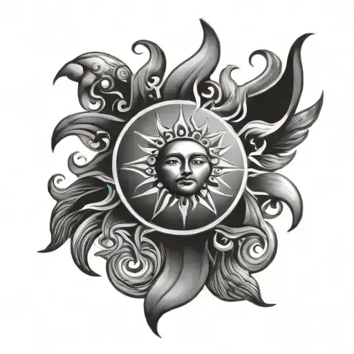 Sun Tattoo Design