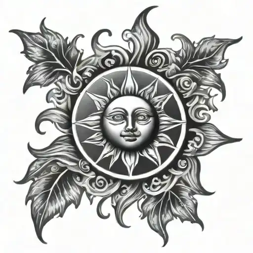 Sun Tattoo Design