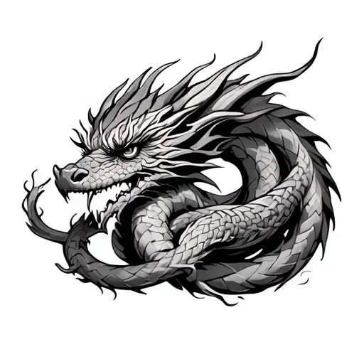 Dragon Wrapped Around Celtic Knot