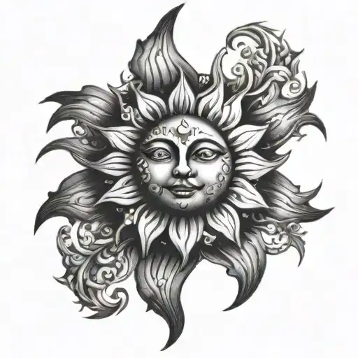 Sun Tattoo Design