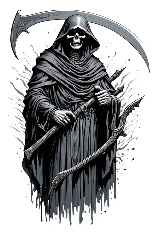 Grim Reaper Holding A Scythe