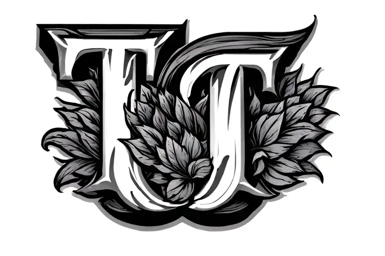 A Creative Masculine Tattoo That Symbolizes Family Of 5 With The Letter T