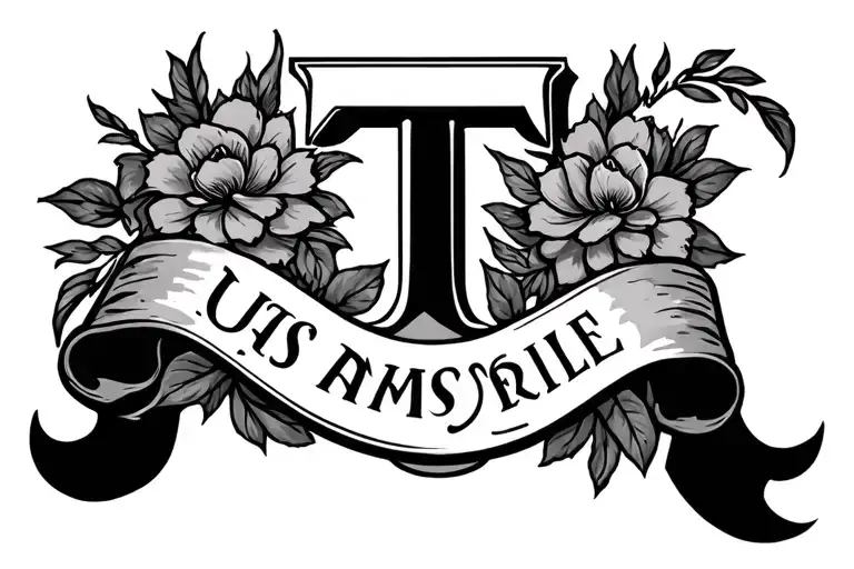 A Simple Masculine Tattoo For Dad That Symbolizes Family With The Letter T