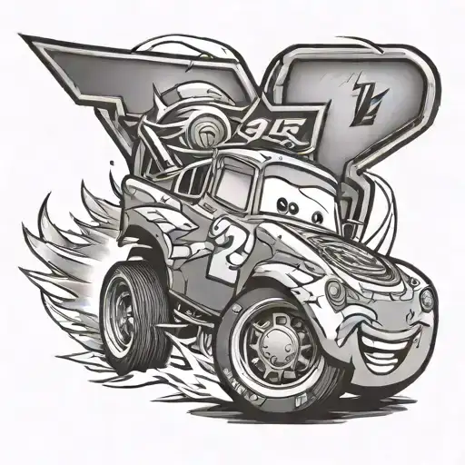 Lightning Mcqueen Lightning Symbol With The Number 124 Instead Of 95