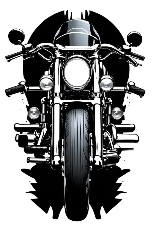 Large Harley Davidson Motorcycle For Thigh Piece Front Half Of Bike