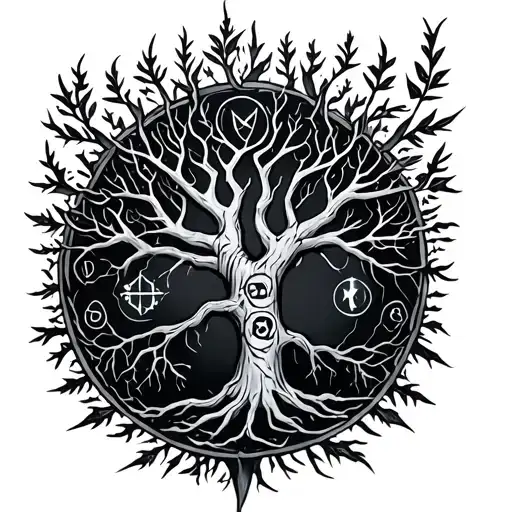 Nordic Compas Runes Life Tree Sleeve