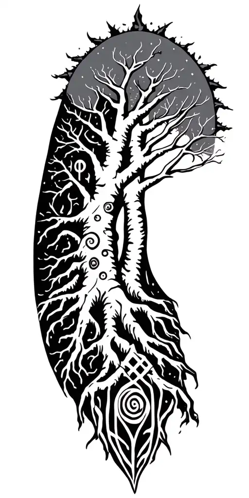 Nordic Compas Life Tree Runes