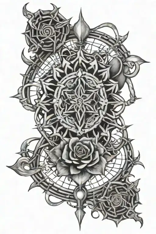 Gothic Barbwire Mandala Design Inspired Design Featuring