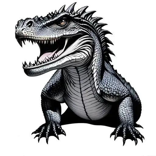 Grandad Writing Komodo Dragon Intertwined