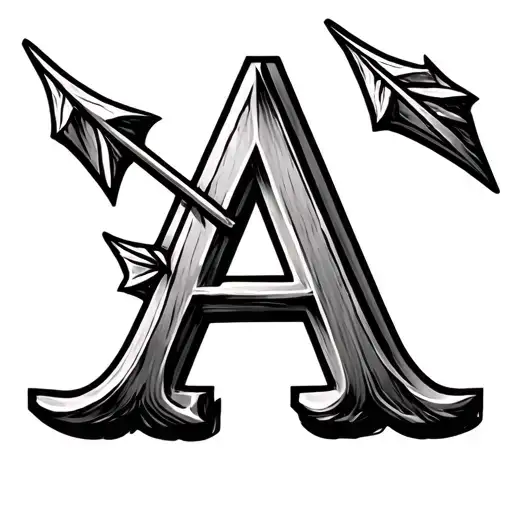 Create A Tattoo Design Of A Letter A Made Out Of An Arrow