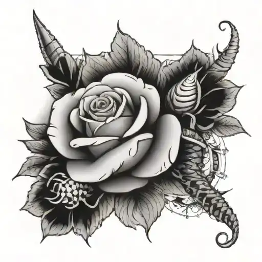 Rose And Snake And Dagger
