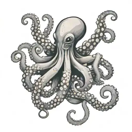Octopus Holding The Letters S Q W R