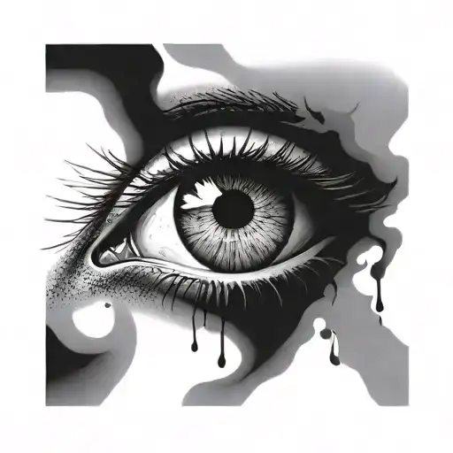 Eye With Fading Design Background