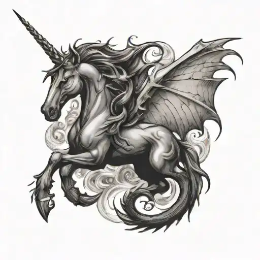 Black Unicorn And White Dragon