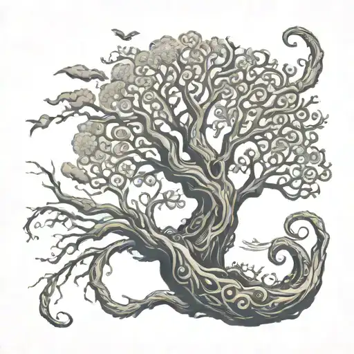 A Tree Of Life Whose Trunk Forms A Cross Of Leviathan