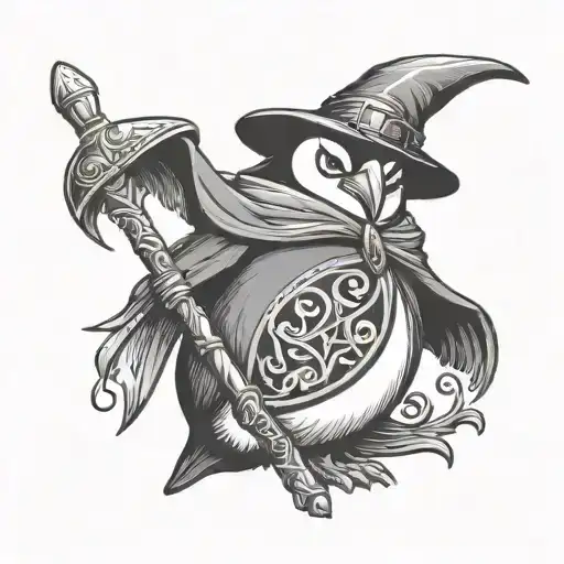 Wizard Penguin With Staff