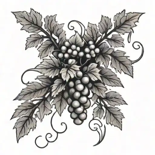 Pine Tree And Grape Vines