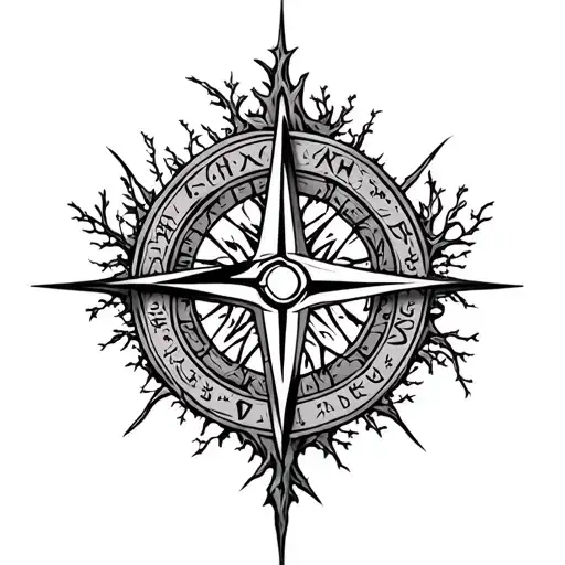 Runes Nordic Compass Life Tree