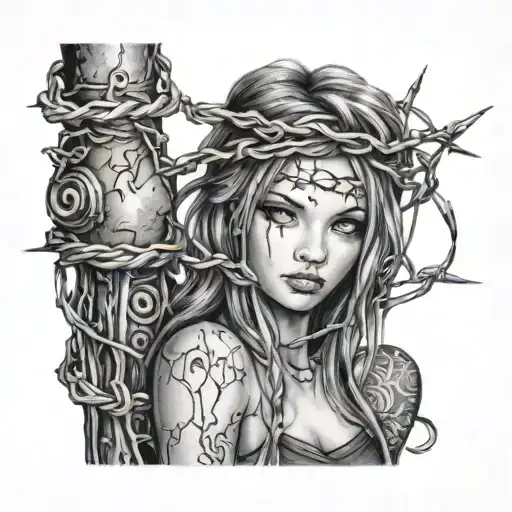 Barbed Wire Girly Fine Line