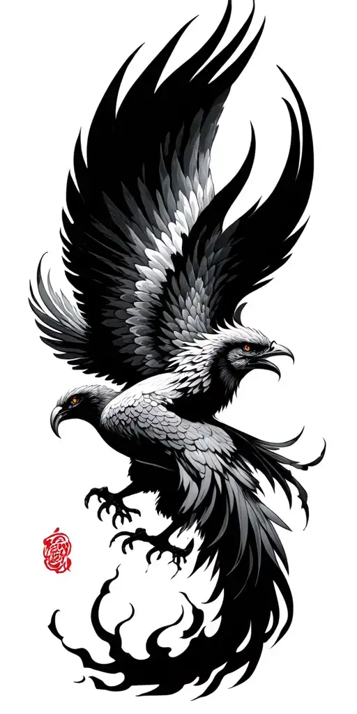 Japanese Phoenix Rising From The Ashes