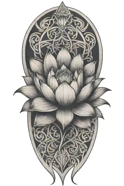 Lotus Flower With Triquetra Knot