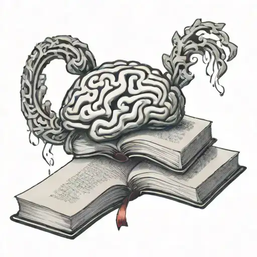 Brain And Book Open In Front