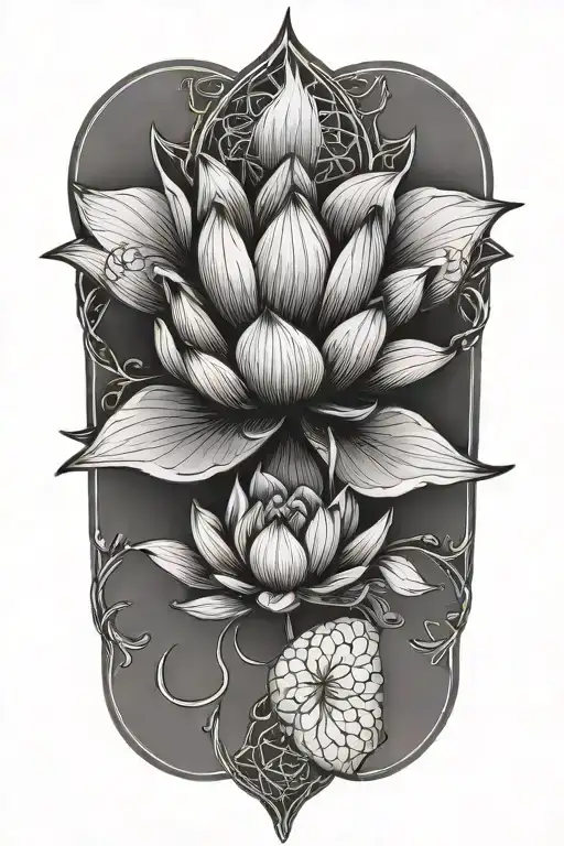 Lotus Flower With Triquetra Knot