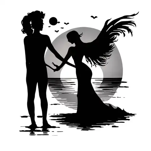 Couples Tattoo Sunrise And Sunset