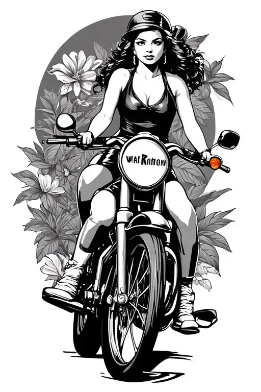 Garden Girl Pinup Girl Riding