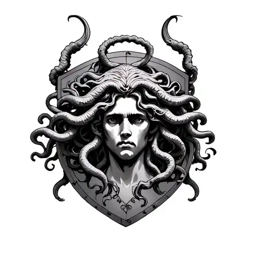 Head Of Medusa On Shield