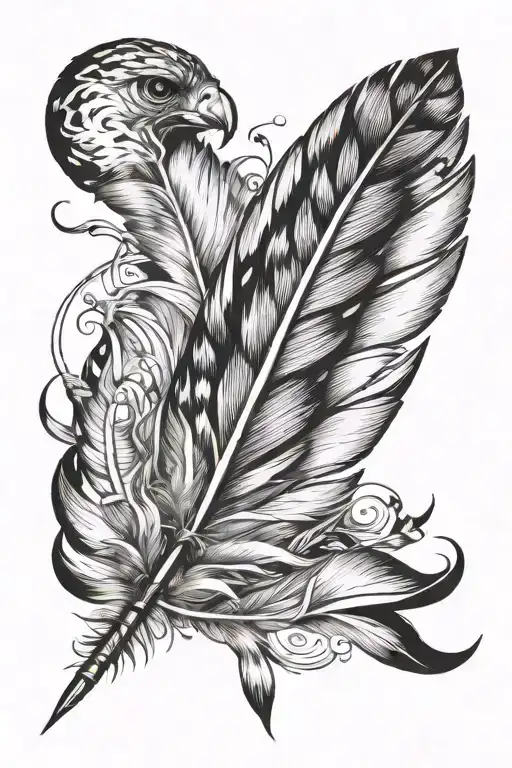 Hawk Feather Pen Writing 24