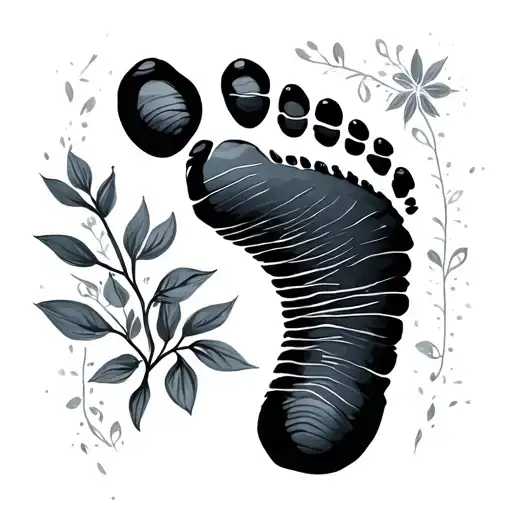 Treace With Baby Footprint Silhouette