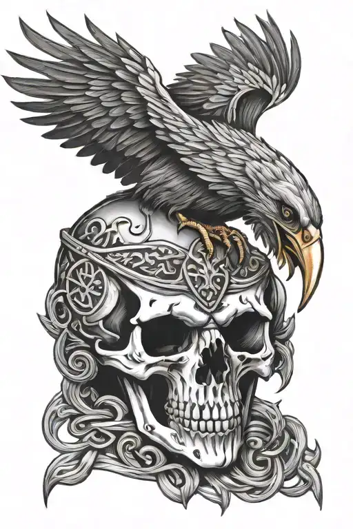 Viking Crow Skull