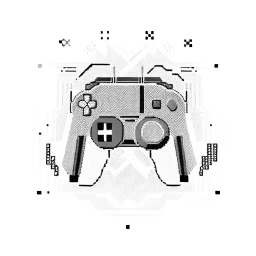 A Pixelated Gaming Controller Intertwined With A Wellington Cityscape