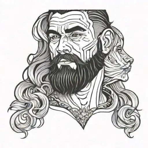 Bearded Male Face With Female Body