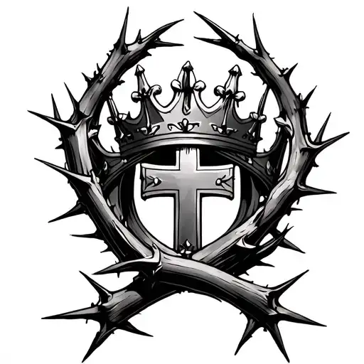 Cross And Crown Of Thorn Crown