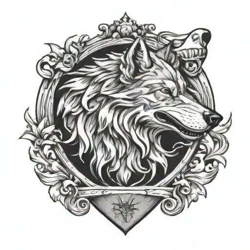 Wolf Family Crest Featuring