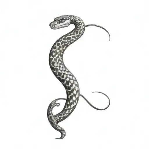 Diamond Back Rattle Snake Tattoo Arm Black And White Stencil