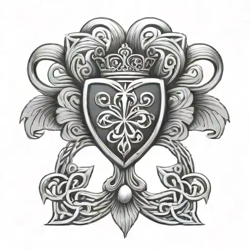 Celtic Half Sleeve Tattoo Featuring Four Leaf Clover And Claddagh