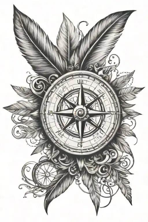 Feathers Compass Dainty