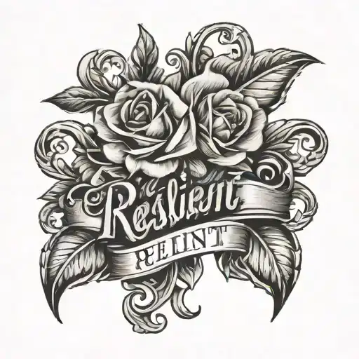 A Dainty Christian Tattoo That Says Resilient Through Him