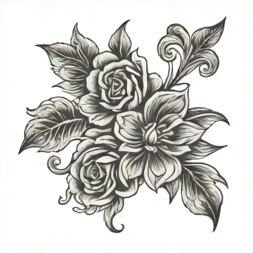 Initials Ema Floral Patterns