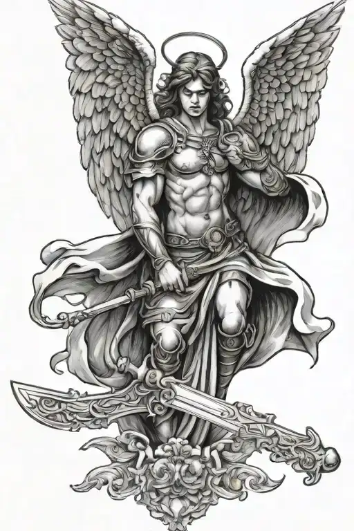 Angel Holding A Sword