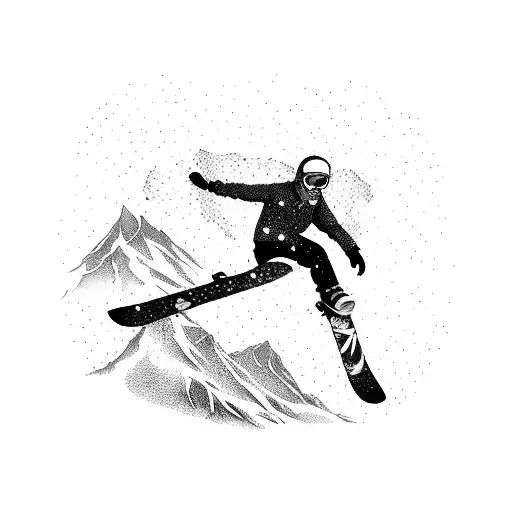 A Snowboarder Jumping Off A Mountain Peak