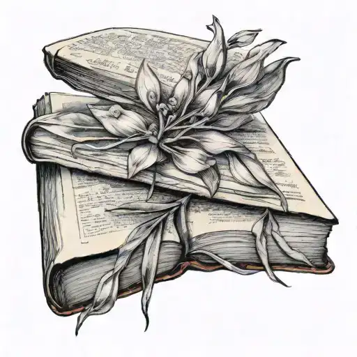 Closed Book With An Olive Branch And A Colchicum On Its Cover