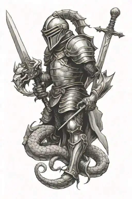 Knight And Scorpion Holding Sword