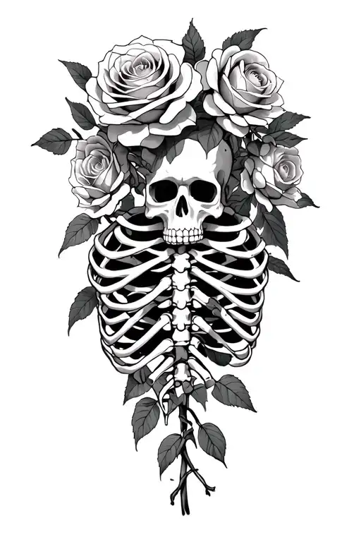 Full Body Skeleton Giving Roses Blooming Flowers