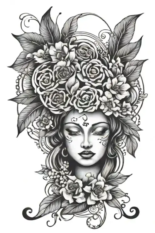 Divine Feminine Persephone Unalome Symbol