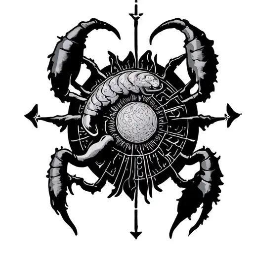 Zodiac Sign Cancer 1999 Line Art